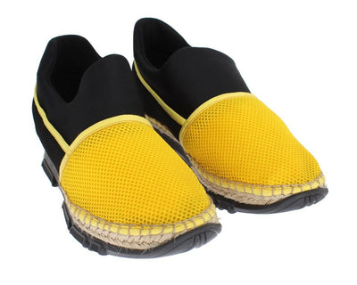 Yellow Black Mesh Neoprene Sneakers