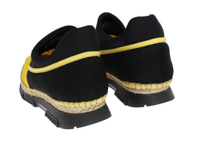 Yellow Black Mesh Neoprene Sneakers