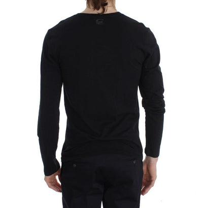 Black Crew-neck Pullover Stretch T-shirt