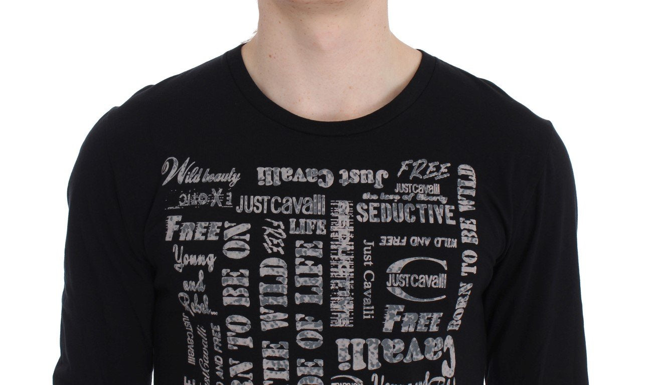 Black Crew-neck Pullover Stretch T-shirt