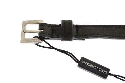 Gray leather belt