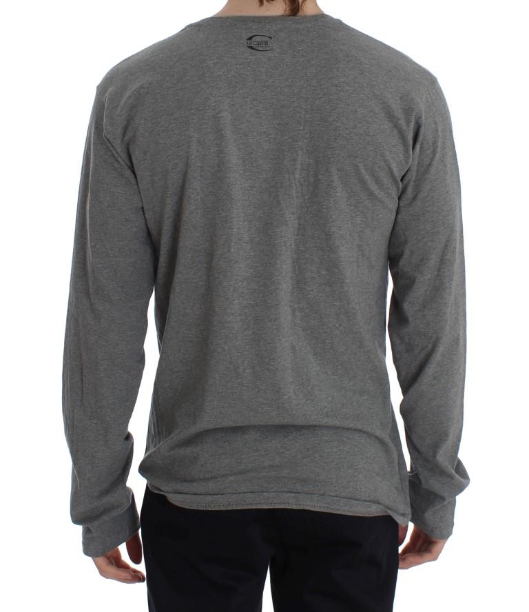 Gray Crew-neck Pullover Stretch T-shirt