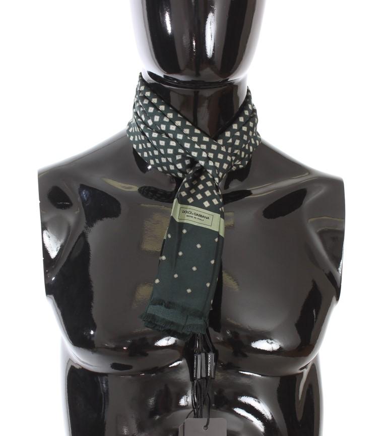 Green Silk Pattern Shawl Scarf