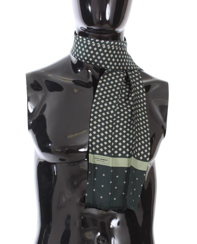 Green Silk Pattern Shawl Scarf