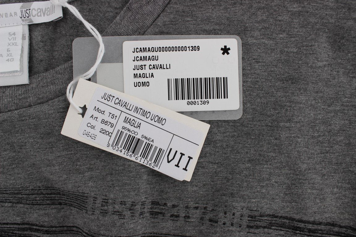 Gray Crew-neck Pullover Stretch T-shirt