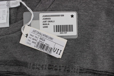 Gray Crew-neck Pullover Stretch T-shirt