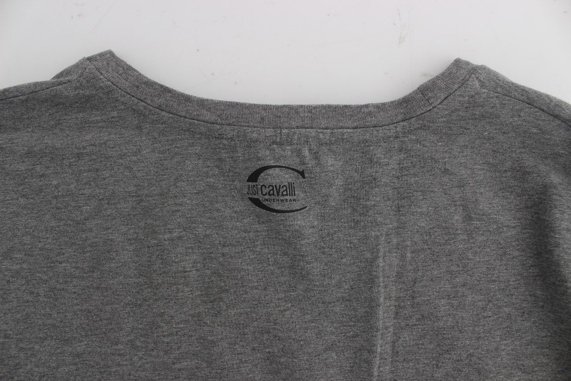 Gray Crew-neck Pullover Stretch T-shirt