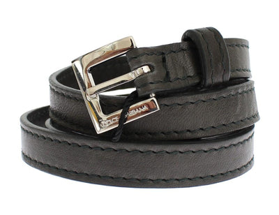 Gray leather belt
