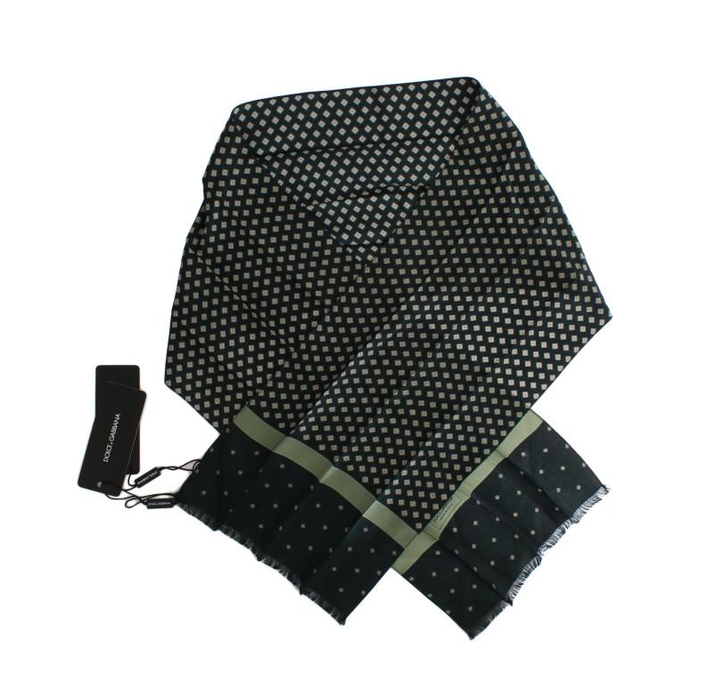 Green Silk Pattern Shawl Scarf
