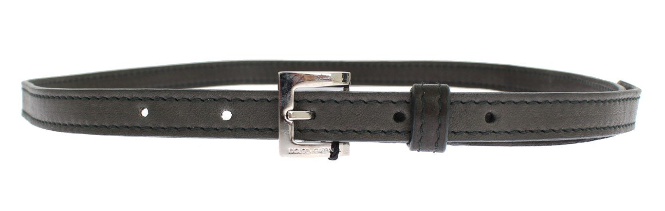 Gray leather belt