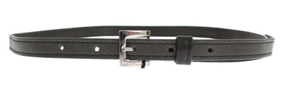 Gray leather belt