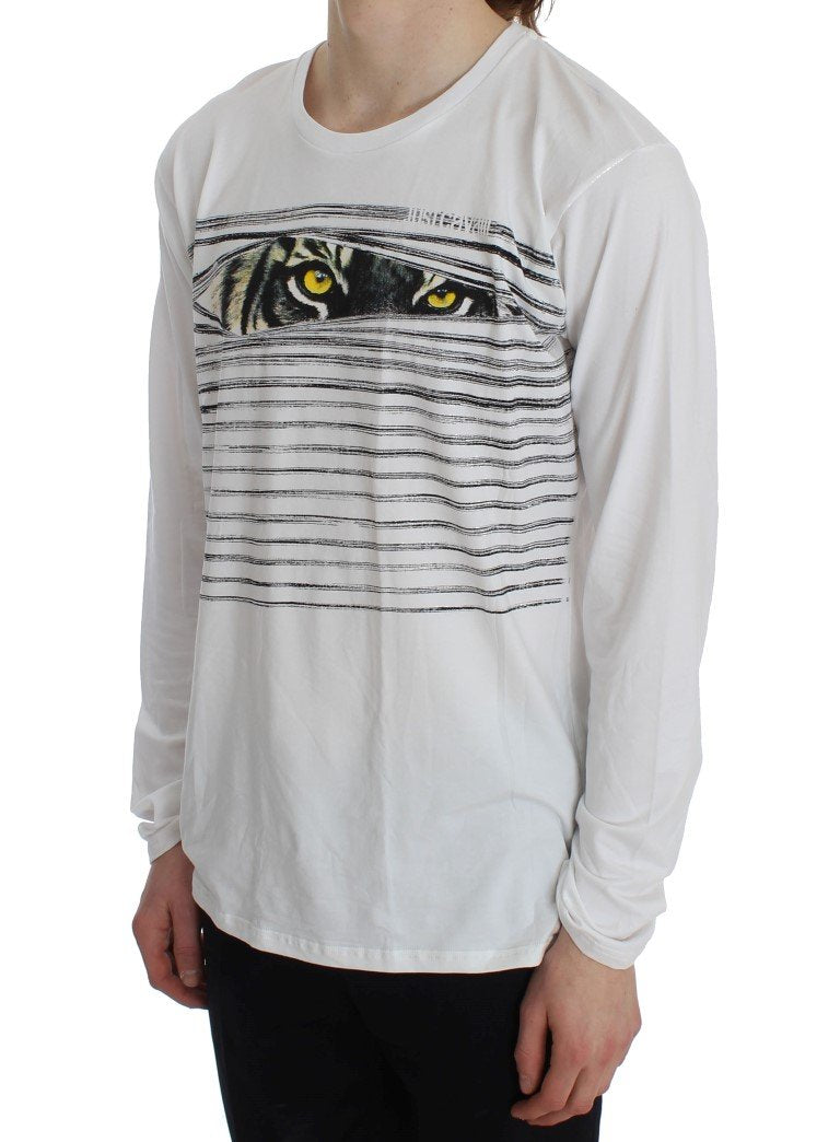 White Crew-neck Pullover Stretch T-shirt