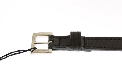 Gray leather belt