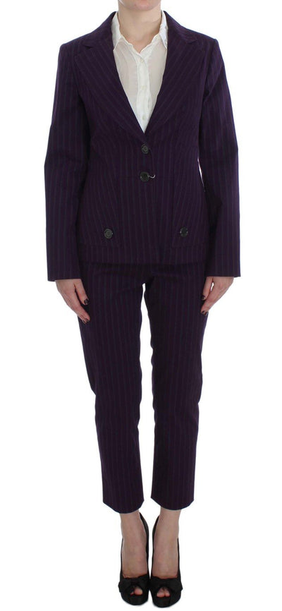 Purple Striped Stretch Suit
