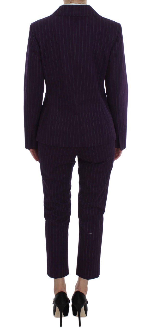 Purple Striped Stretch Suit