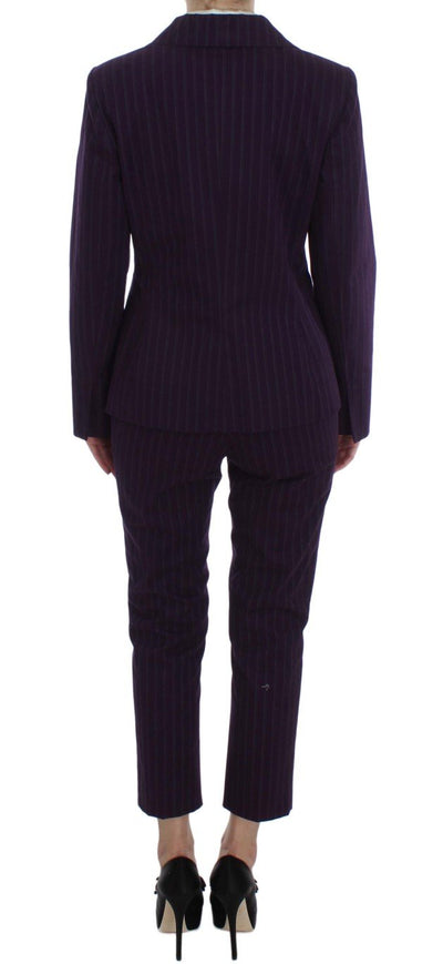 Purple Striped Stretch Suit