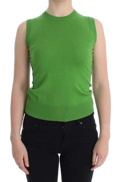 Green cashmere tank top