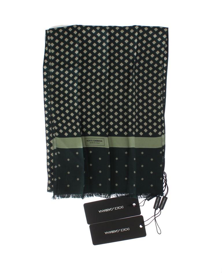 Green Silk Pattern Shawl Scarf