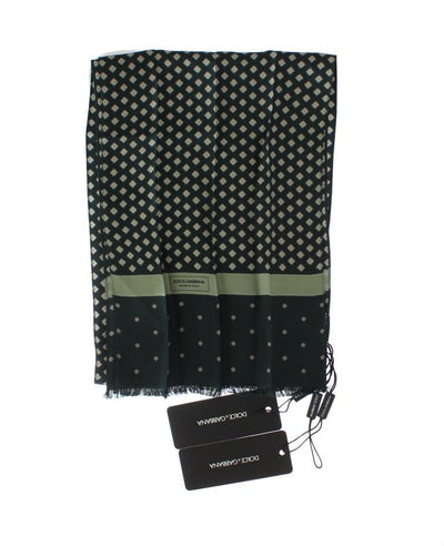 Green Silk Pattern Shawl Scarf