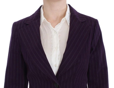 Purple Striped Stretch Suit