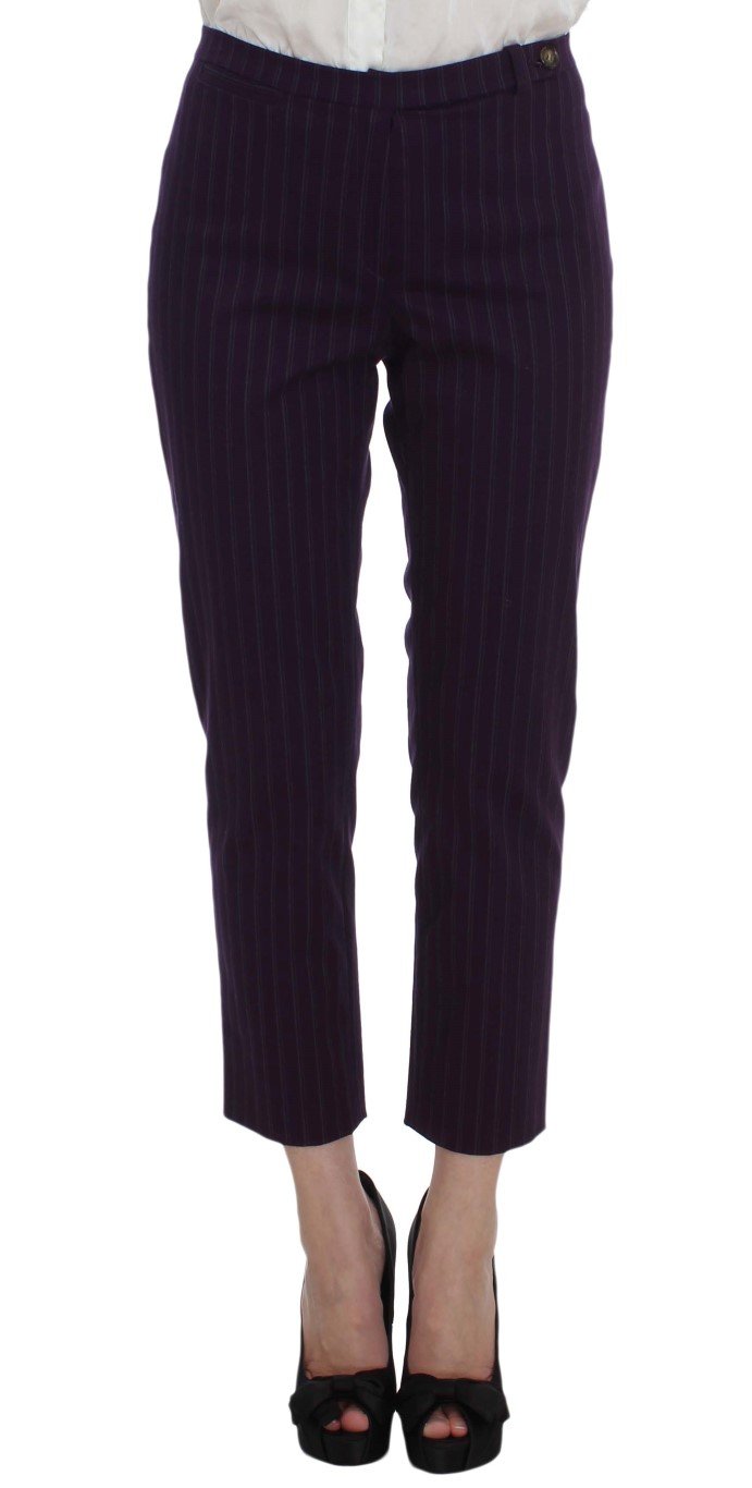 Purple Striped Stretch Suit