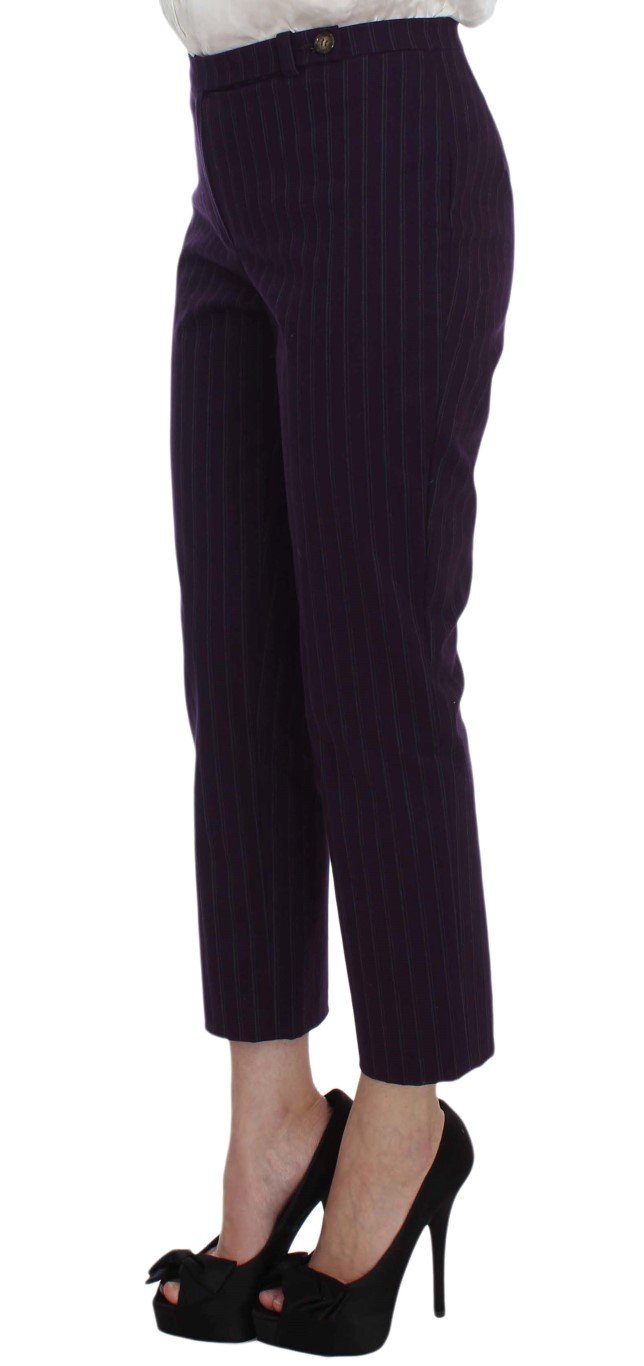 Purple Striped Stretch Suit