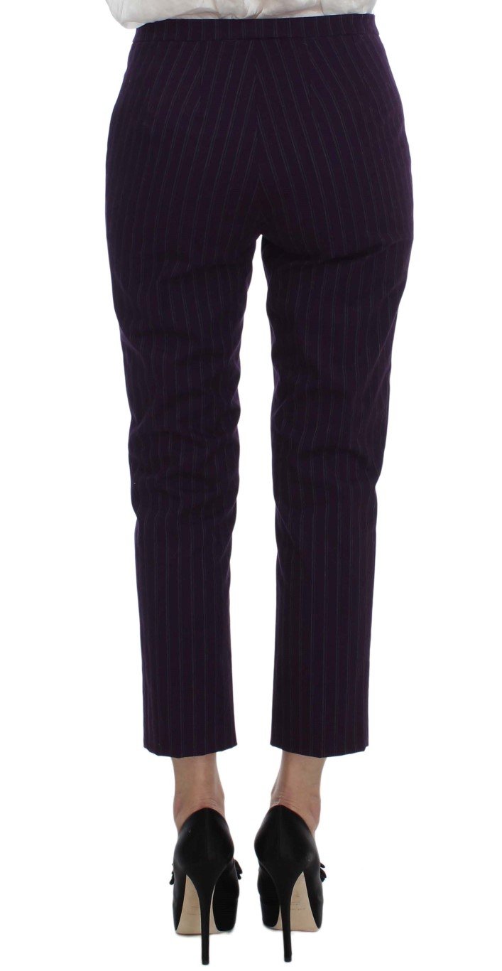 Purple Striped Stretch Suit