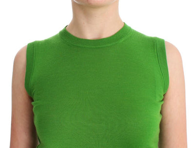 Green cashmere tank top
