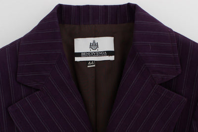 Purple Striped Stretch Suit