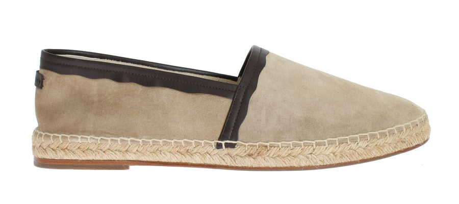 Beige Suede Leather Corrida Espadrilles