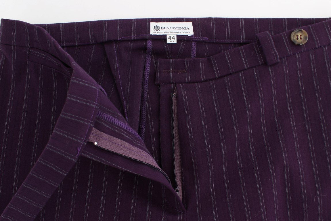 Purple Striped Stretch Suit