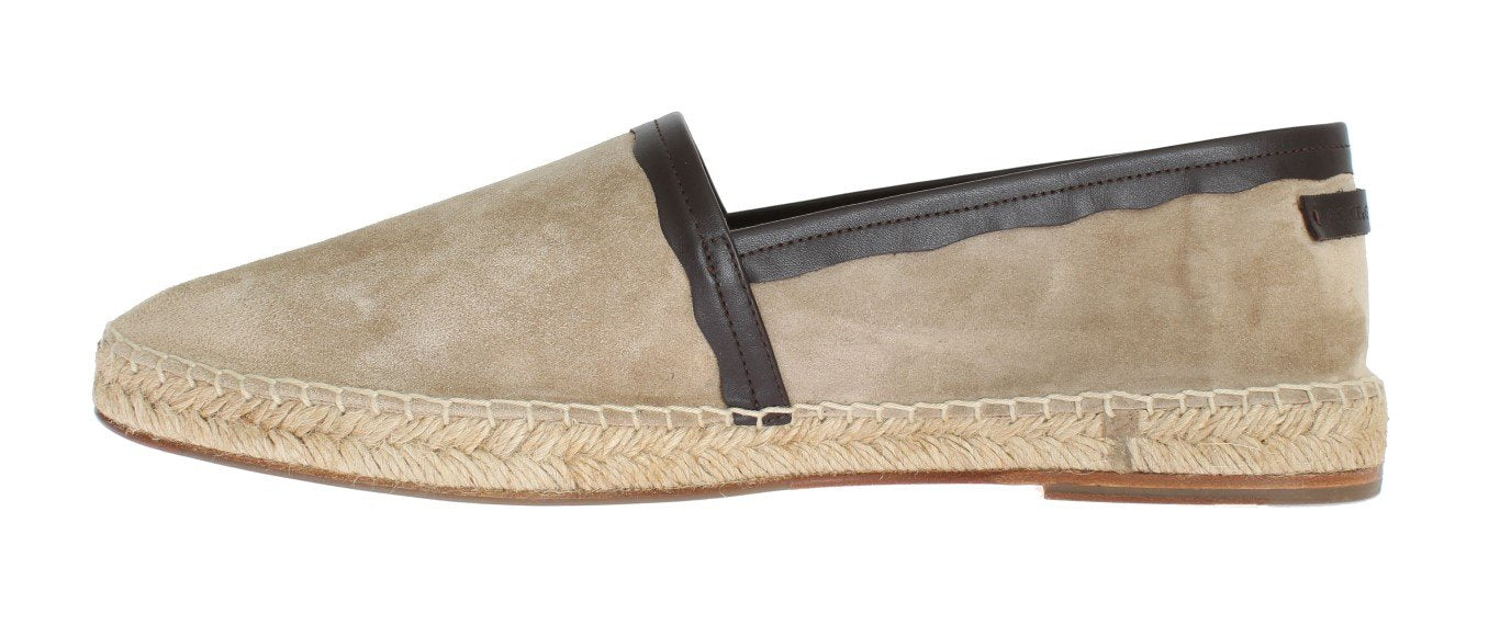 Beige Suede Leather Corrida Espadrilles