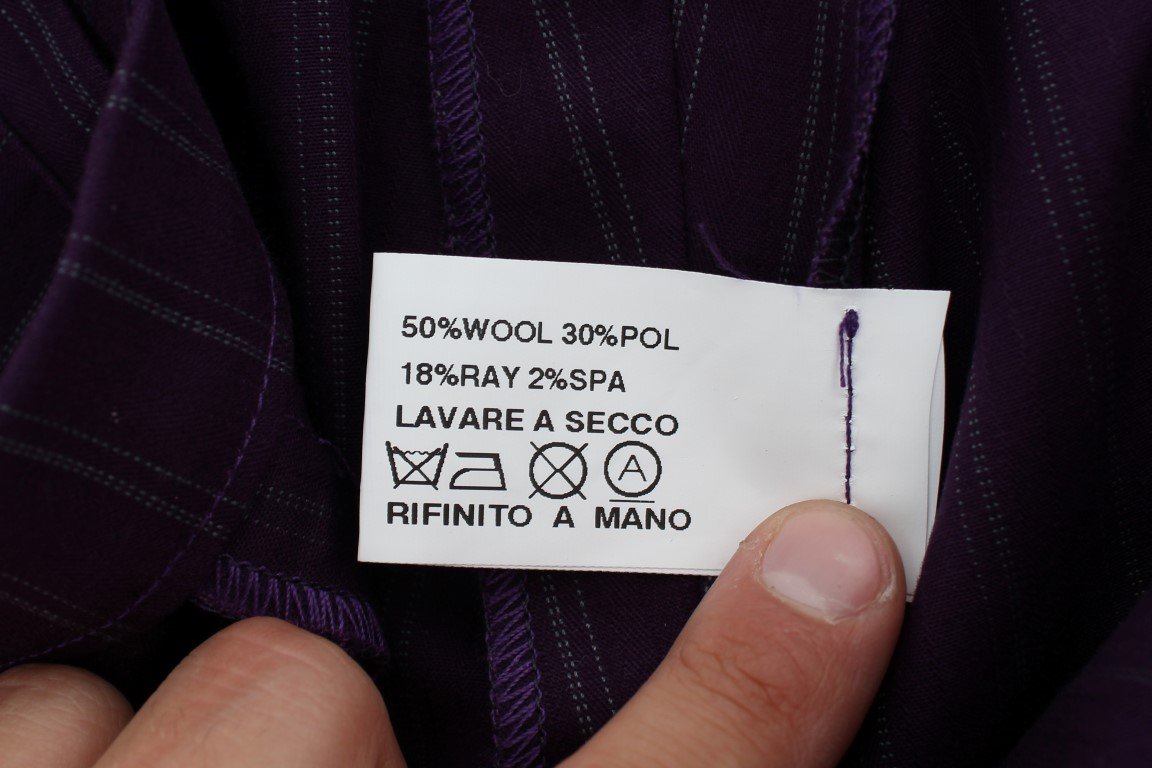Purple Striped Stretch Suit