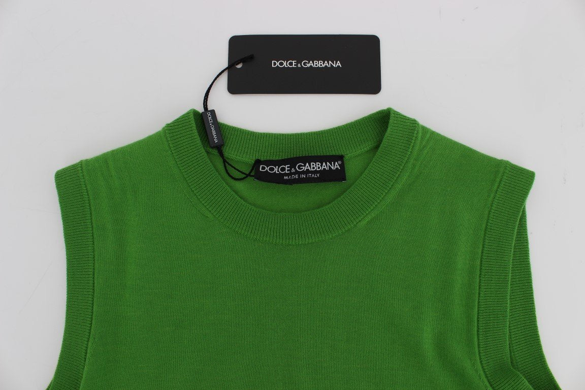 Green cashmere tank top