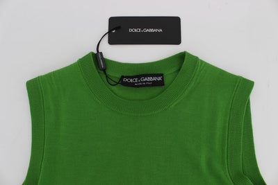 Green cashmere tank top