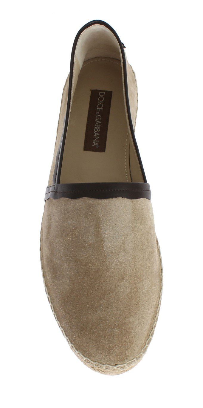 Beige Suede Leather Corrida Espadrilles