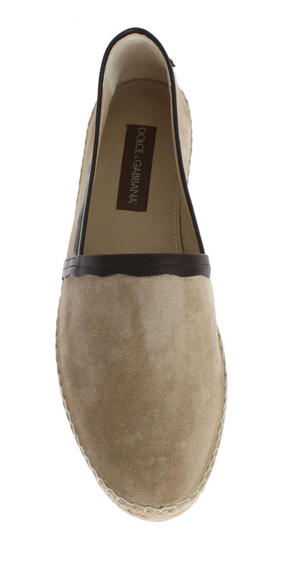 Beige Suede Leather Corrida Espadrilles