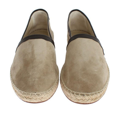 Beige Suede Leather Corrida Espadrilles
