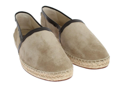 Beige Suede Leather Corrida Espadrilles