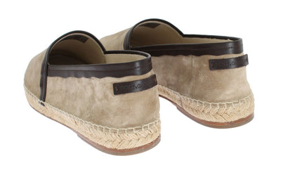 Beige Suede Leather Corrida Espadrilles