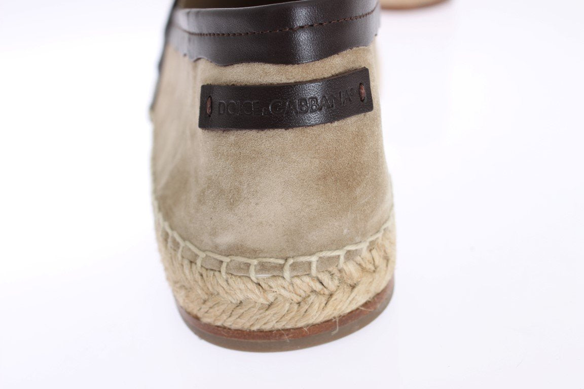 Beige Suede Leather Corrida Espadrilles