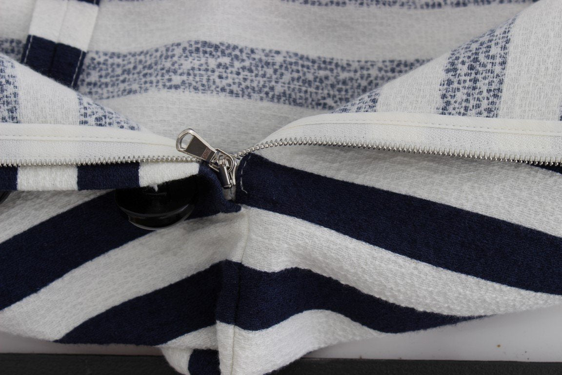 Blue White Striped Stretch Sheath Dress