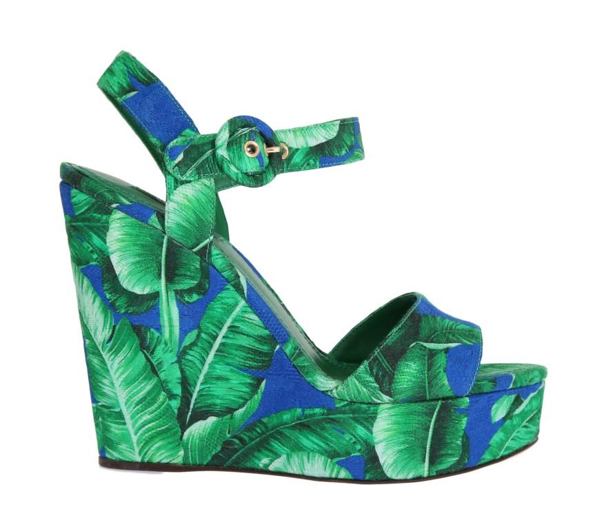 Banana Leaf Wedges Platform Sandals