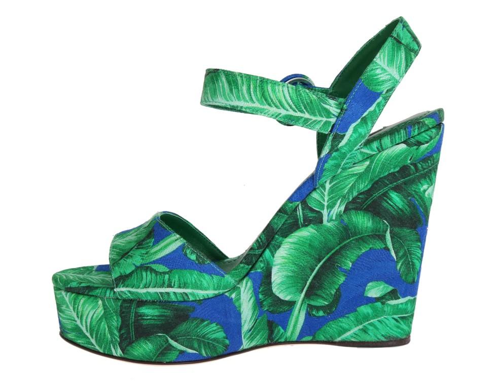Banana Leaf Wedges Platform Sandals