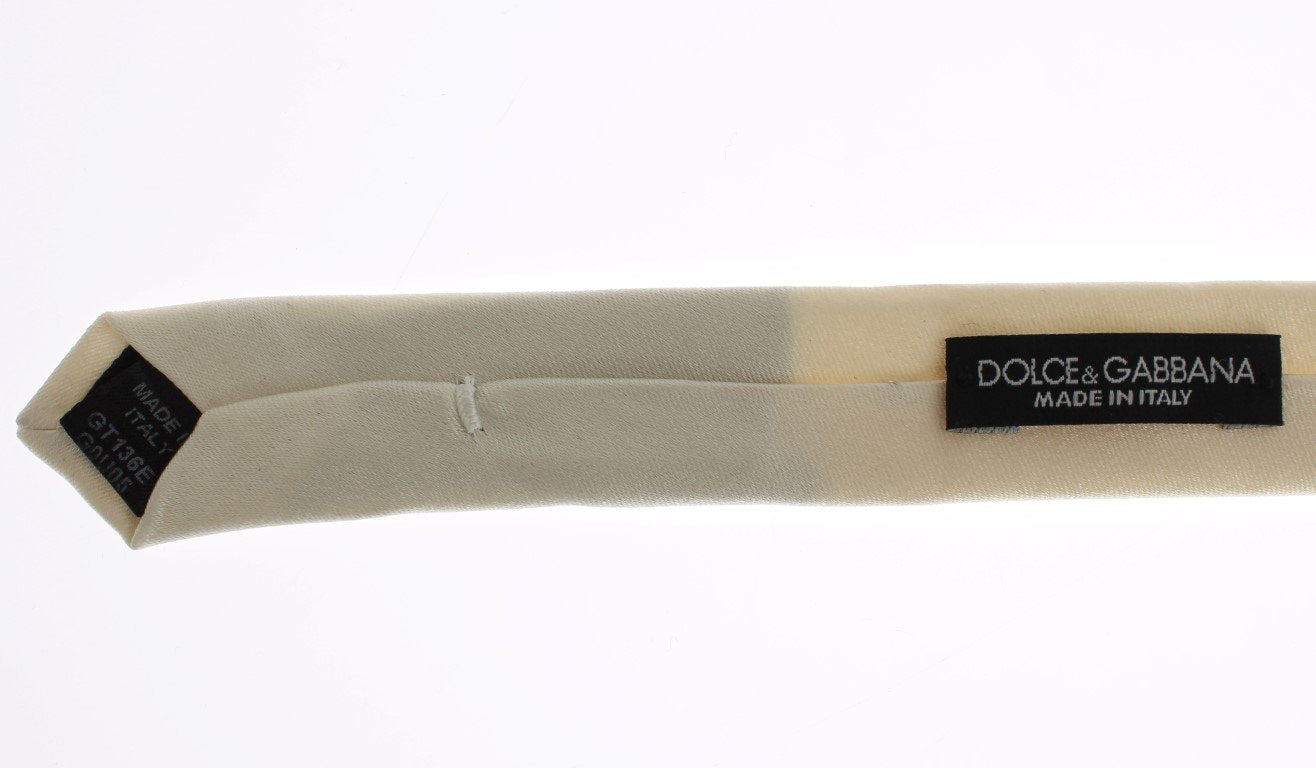 White Solid Silk Skinny Tie