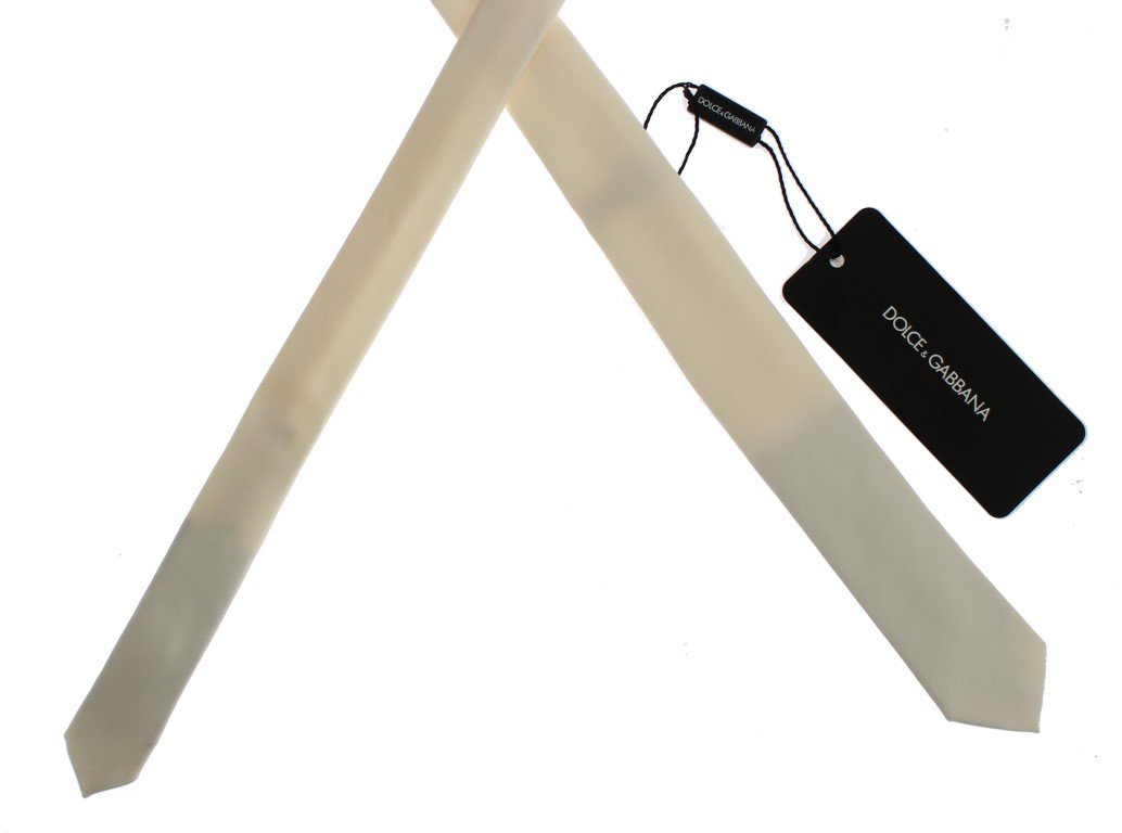 White Solid Silk Skinny Tie