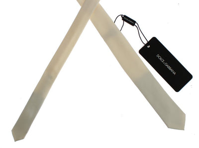 White Solid Silk Skinny Tie