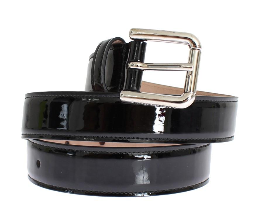 Black patent leather belt
