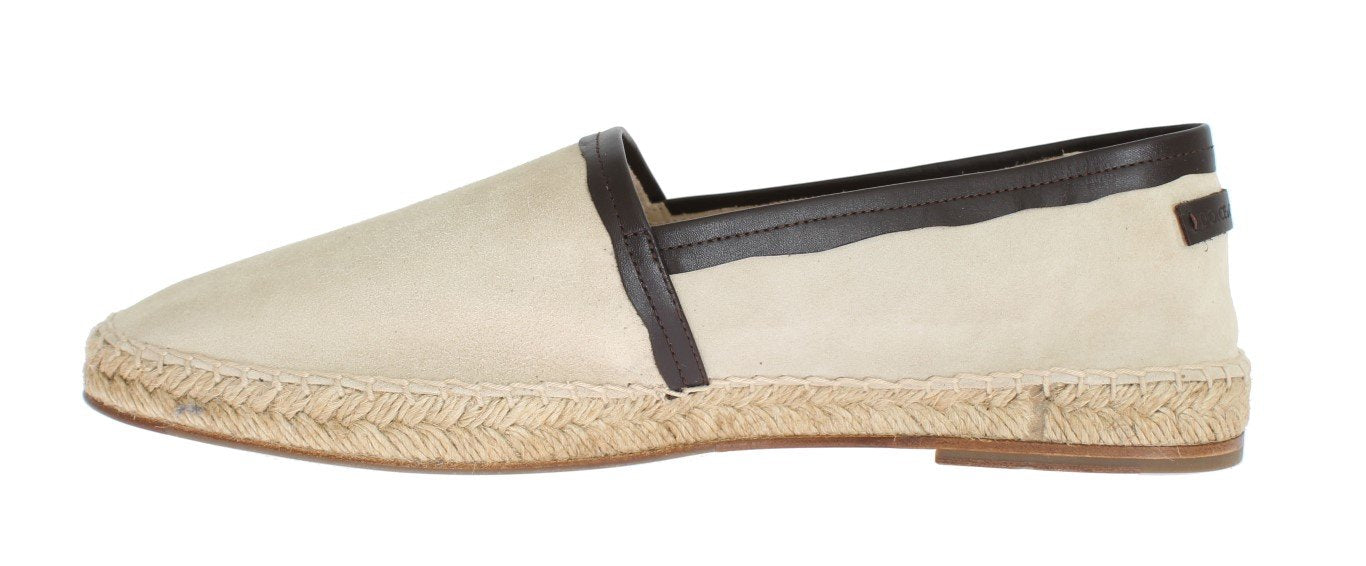 Ivory White Suede Corrida Espadrilles
