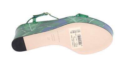 Banana Leaf Leather Crystal Sandals